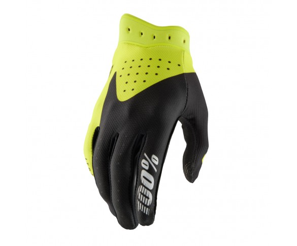 100%, ITRACK YOUTH Handskar Black/Flo Yellow, BARN, XL, NEON SVART GUL