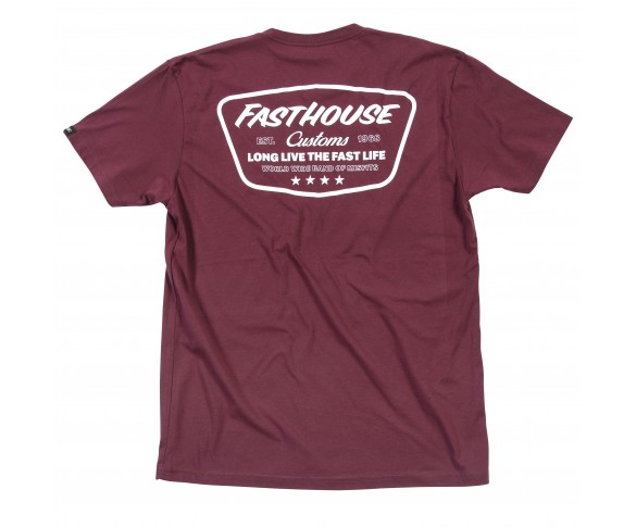 Fasthouse, Crest Tee, Maroon, VUXEN, S