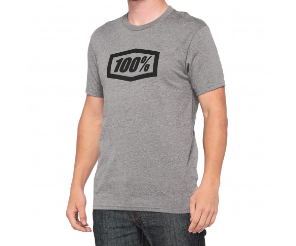 100%, ICON Short Sleeve Tee Heather Grey, VUXEN, S, GRÅ