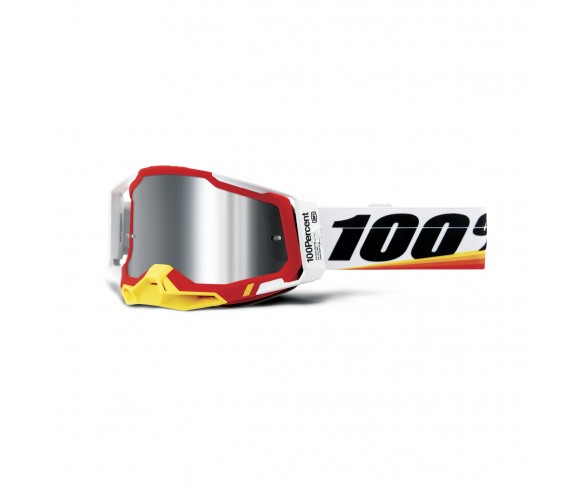 100%, RACECRAFT 2 Glasögon Arsham Red - Mirror Silver Flash Lens, VUXEN