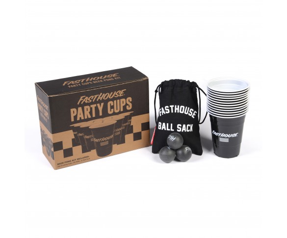 Fasthouse, Party Cups Beer Pong Kit, Black - 24 PK