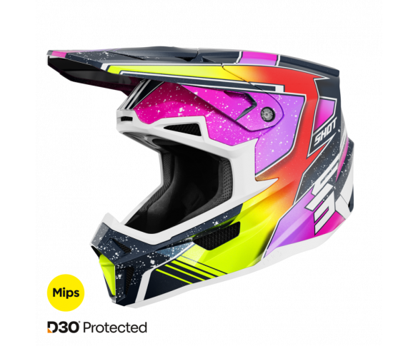 Shot, HJÄLM LITE RACING, BLUE NEON YELLOW, PEARLY, VUXEN, XS