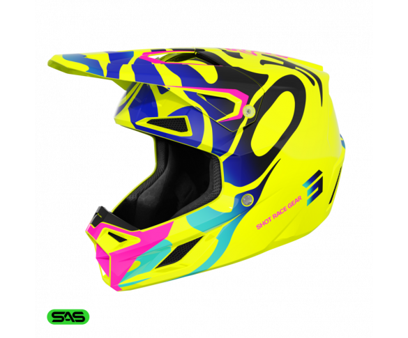 Shot, HJÄLM SPEED KID GHOST NEON YELLOW, GLOSSY, BARN, L
