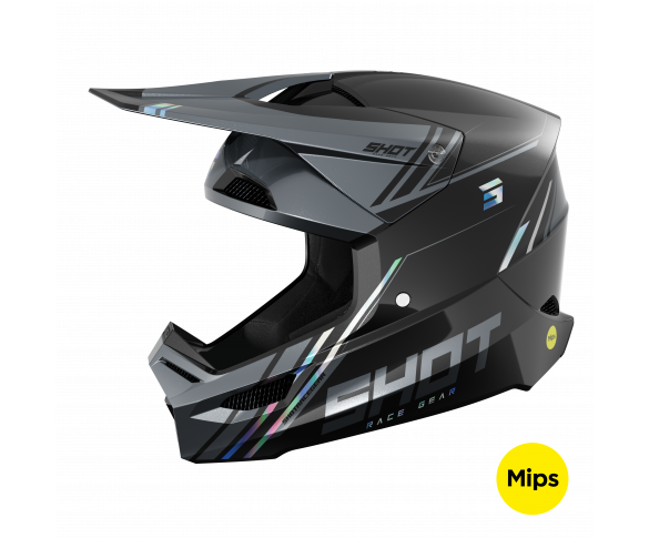 Shot, HJÄLM RACE SPRINT BLACK HOLOGRAPHIC PEARLY, VUXEN, L