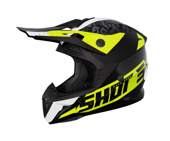 Shot, HJÄLM PULSE AIRFIT BLACK WHITE NEON YELLOW GLOSSY, VUXEN, L