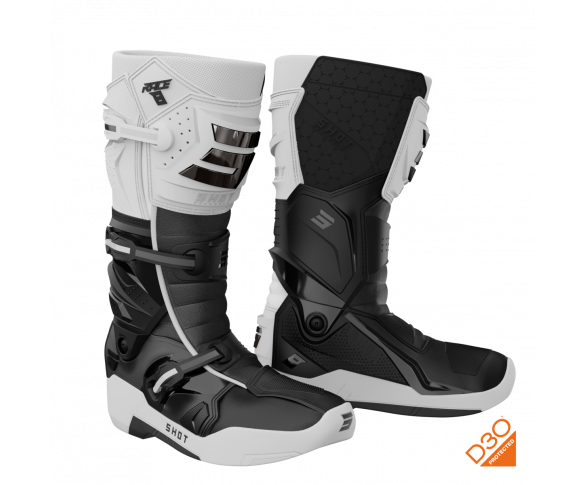 Shot, BOOTS RACE 8 WHITE BLACK CHROME, VUXEN, 42