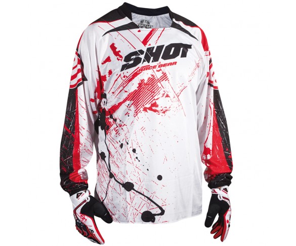 Shot, Crosströja Contact Rush, L, VIT RÖD