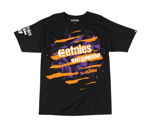 Etnies, T-Shirt Torn KTM, VUXEN, L, SVART