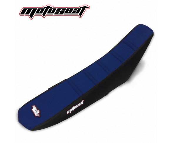 Moto Seat, Ribbat Överdrag, BLÅ SVART