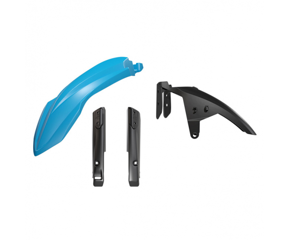 Rtech, Hög Framskärm Kit + Gaffelbensskydd, CYAN