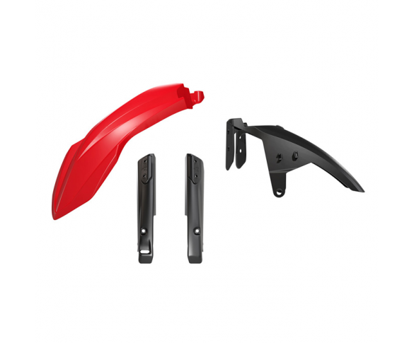 Rtech, Hög Framskärm Kit + Gaffelbensskydd, RÖD