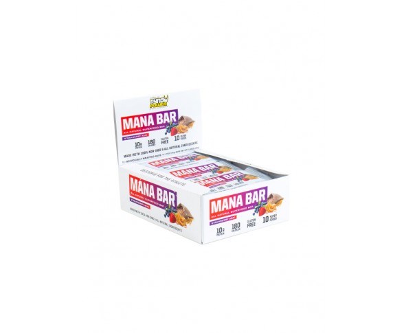 Ryno Power, Mana bar Strawberry, Acai 12pack