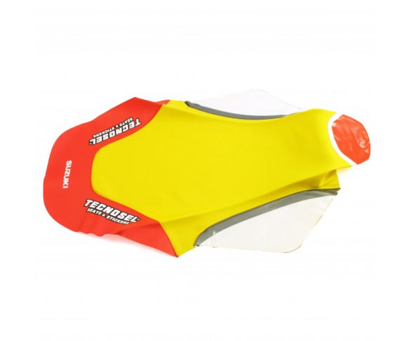 Tecno-X, Sadelöverdrag, RM 125, 96-00 Gul/Röd
