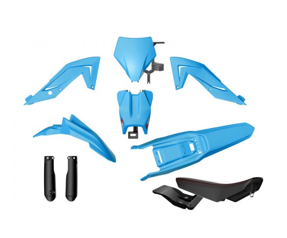 Rtech, Plastkit, Revolution ink sadel, CYAN SVART BLÅ