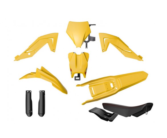 Rtech, Plastkit, Revolution ink sadel, SVART GUL