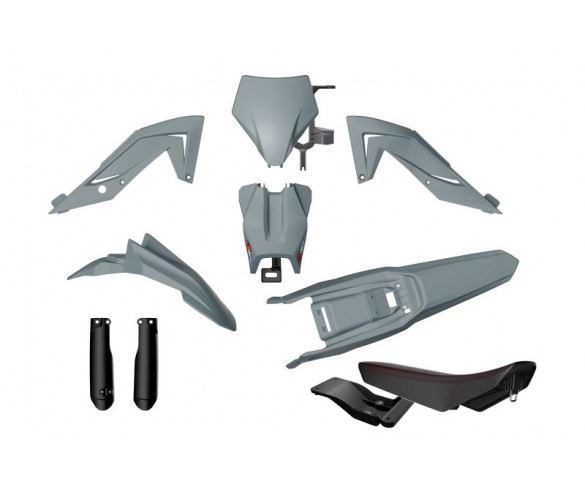 Rtech, Plastkit, Revolution ink sadel, SVART GRÅ