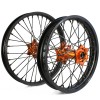 Holeshot, Komplett Hjulset, 2,15/1,60, 19/21", BAK FRAM, MATT SVART ORANGE