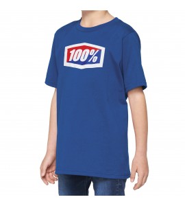 100%, OFFICIAL Youth T-Shirt Blue , BARN, S, BLÅ