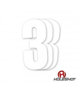 Holeshot, Siffror 10st, 11 X 5 cm, 3, VIT