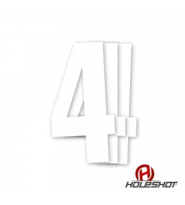 Holeshot, Siffror 10st, 11 X 5 cm, 4, VIT