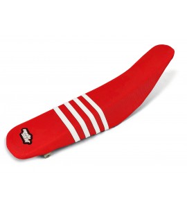 Moto Seat, Sadelöverdrag Stripes, VIT RÖD