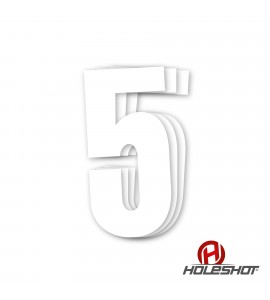 Holeshot, Siffror 10st, 11 X 5 cm, 5, VIT