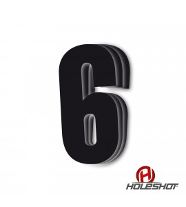 Holeshot, Siffror 10st, 11 X 5 cm, 6, SVART