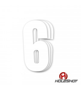 Holeshot, Siffror 10st, 11 X 5 cm, 6, VIT