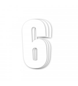 Holeshot, Siffror 10st, 11 X 5 cm, 6, VIT