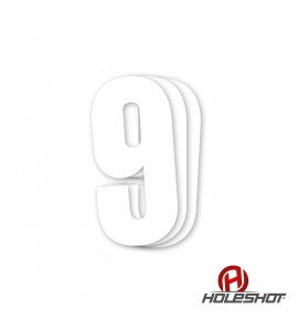 Holeshot, Siffror 10st, 11 X 5 cm, 9, VIT