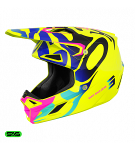 Shot, HJÄLM SPEED KID GHOST NEON YELLOW, GLOSSY, BARN, S