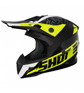 Shot, HJÄLM PULSE AIRFIT BLACK WHITE NEON YELLOW GLOSSY, VUXEN, L