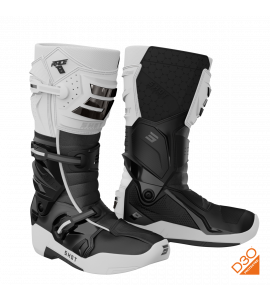 Shot, BOOTS RACE 8 WHITE BLACK CHROME, VUXEN, 42