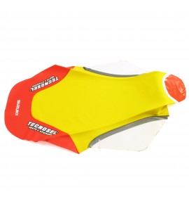 Tecno-X, Sadelöverdrag, RM 125, 96-00 Gul/Röd