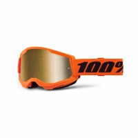 100%, STRATA 2 Glasögon Neon Orange - Mirror Gold Lens, VUXEN