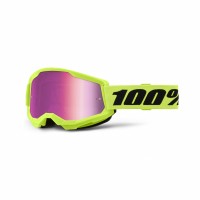 100%, STRATA 2 Glasögon Neon Yellow - Mirror Pink Lens, VUXEN